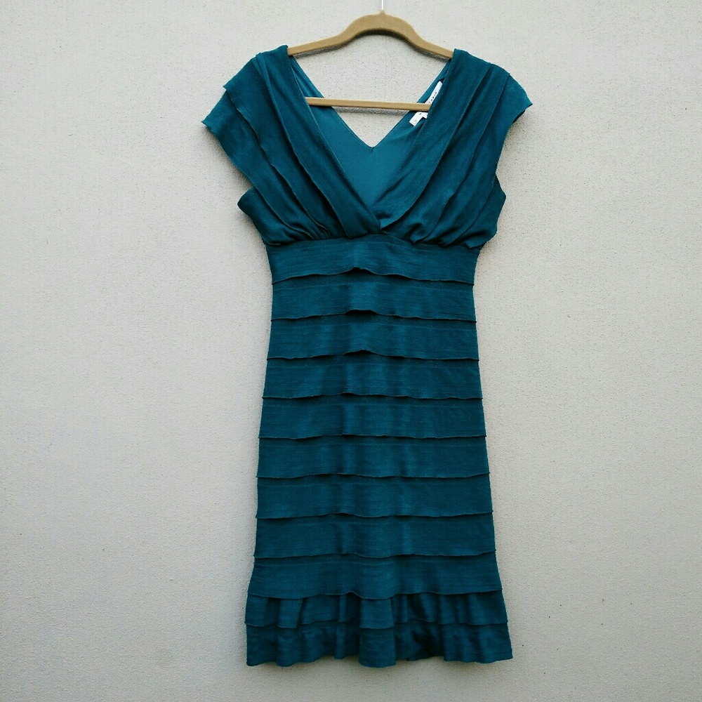 Max Studio Teal Tier Dress